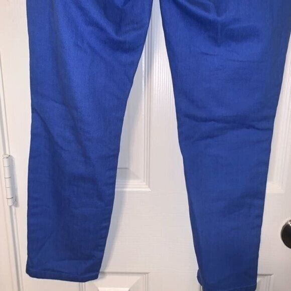 Isaac Mizrahi Blue Straight Leg Mid Rise Ankle Cropped Casual Pants Size 4 - Picture 5 of 9